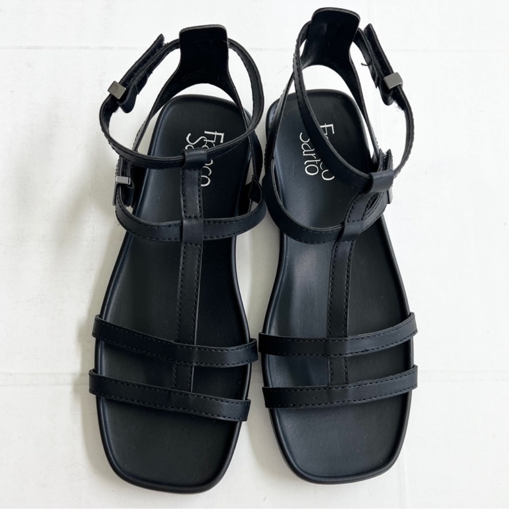 FRANCO SART0 Evan Ankle Strap Gladiator Sandal in Black Women’s SIZE 7.5